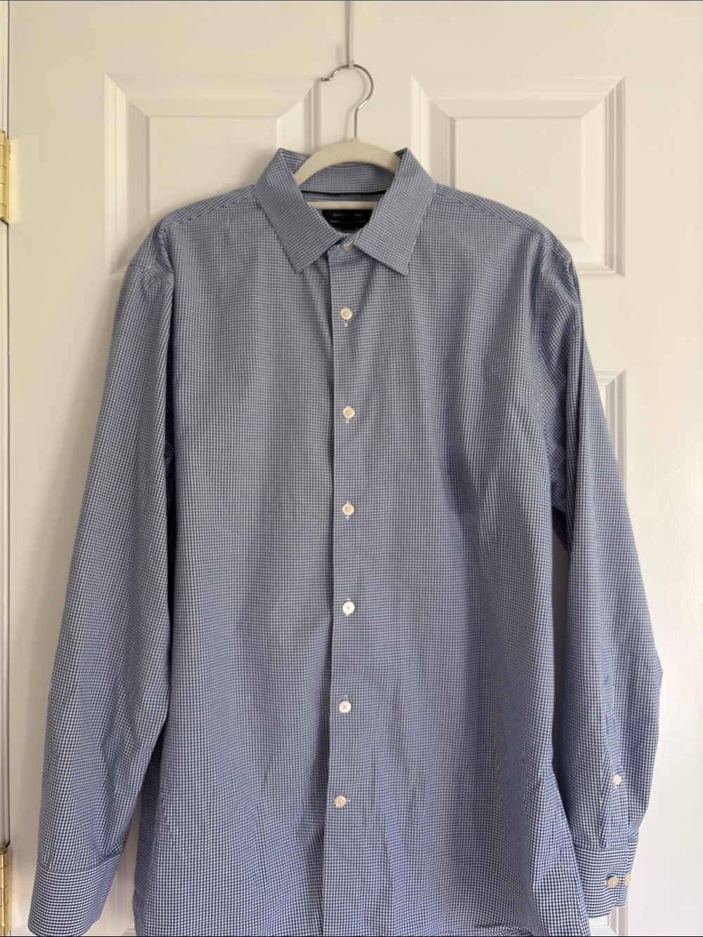 Banana Republic Light Blue Micro-Check Button-Down Shirt